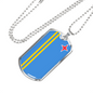 Aruba Flag Necklace Stainless Steel or 18k Gold Dog Tag 24" Chain-Express Your Love Gifts