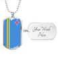 Aruba Flag Necklace Stainless Steel or 18k Gold Dog Tag 24" Chain-Express Your Love Gifts