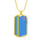 Aruba Flag Necklace Stainless Steel or 18k Gold Dog Tag 24" Chain-Express Your Love Gifts
