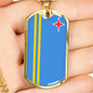 Aruba Flag Necklace Stainless Steel or 18k Gold Dog Tag 24" Chain-Express Your Love Gifts