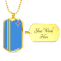 Aruba Flag Necklace Stainless Steel or 18k Gold Dog Tag 24" Chain-Express Your Love Gifts