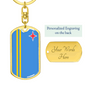 Aruba Flag Swivel Keychain Dog Tag Stainless Steel or 18k Gold-Express Your Love Gifts