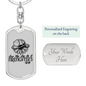 As A Firefighter'S Wife Keychain Stainless Steel or 18k Gold Dog Tag Keyring-Express Your Love Gifts