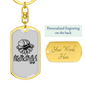 As A Firefighter'S Wife Keychain Stainless Steel or 18k Gold Dog Tag Keyring-Express Your Love Gifts