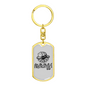 As A Firefighter'S Wife Keychain Stainless Steel or 18k Gold Dog Tag Keyring-Express Your Love Gifts