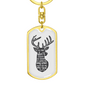 As The Deer Pants Psalm 42:1 Keychain Stainless Steel or 18k Gold Dog Tag Keyring-Express Your Love Gifts