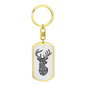As The Deer Pants Psalm 42:1 Keychain Stainless Steel or 18k Gold Dog Tag Keyring-Express Your Love Gifts