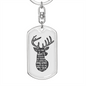 As The Deer Pants Psalm 42:1 Keychain Stainless Steel or 18k Gold Dog Tag Keyring-Express Your Love Gifts