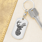 As The Deer Pants Psalm 42:1 Keychain Stainless Steel or 18k Gold Dog Tag Keyring-Express Your Love Gifts
