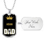 Asian Cat Dad Necklace Stainless Steel or 18k Gold Dog Tag 24" Chain-Express Your Love Gifts