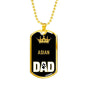 Asian Cat Dad Necklace Stainless Steel or 18k Gold Dog Tag 24" Chain-Express Your Love Gifts