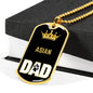 Asian Cat Dad Necklace Stainless Steel or 18k Gold Dog Tag 24" Chain-Express Your Love Gifts