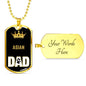 Asian Cat Dad Necklace Stainless Steel or 18k Gold Dog Tag 24" Chain-Express Your Love Gifts