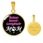 Asian Semi-Longhair Cat Mom Circle Necklace Stainless Steel or 18k Gold 18-22"-Express Your Love Gifts