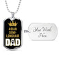 Asian Semilonghair Cat Dad Necklace Stainless Steel or 18k Gold Dog Tag 24" Chain-Express Your Love Gifts