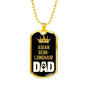 Asian Semilonghair Cat Dad Necklace Stainless Steel or 18k Gold Dog Tag 24" Chain-Express Your Love Gifts