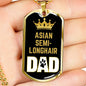 Asian Semilonghair Cat Dad Necklace Stainless Steel or 18k Gold Dog Tag 24" Chain-Express Your Love Gifts