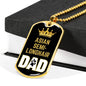 Asian Semilonghair Cat Dad Necklace Stainless Steel or 18k Gold Dog Tag 24" Chain-Express Your Love Gifts