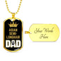 Asian Semilonghair Cat Dad Necklace Stainless Steel or 18k Gold Dog Tag 24" Chain-Express Your Love Gifts