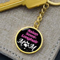 Asian Semilonghair Cat Mom Keychain Stainless Steel or 18k Gold Circle Pendant-Express Your Love Gifts