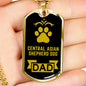 Asian Shepherd Dad Dog Necklace Stainless Steel or 18k Gold Dog Tag W 24"-Express Your Love Gifts