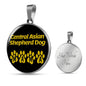 Asian Shepherd Dog Mama Circle Necklace Stainless Steel or 18k Gold 18-22" Dog Owner Lover-Express Your Love Gifts