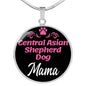 Asian Shepherd Dog Mama Necklace Circle Pendant Stainless Steel or 18k Gold 18-22" Dog Mom Pendant-Express Your Love Gifts