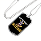 Ask Me About Bitcoin Astronaut Crypto Necklace Stainless Steel or 18k Gold Dog Tag 24" Chain-Express Your Love Gifts