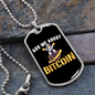 Ask Me About Bitcoin Astronaut Crypto Necklace Stainless Steel or 18k Gold Dog Tag 24" Chain-Express Your Love Gifts