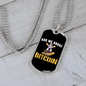 Ask Me About Bitcoin Astronaut Crypto Necklace Stainless Steel or 18k Gold Dog Tag 24" Chain-Express Your Love Gifts