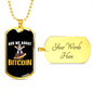 Ask Me About Bitcoin Astronaut Crypto Necklace Stainless Steel or 18k Gold Dog Tag 24" Chain-Express Your Love Gifts