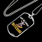 Ask Me About Bitcoin Astronaut Crypto Necklace Stainless Steel or 18k Gold Dog Tag 24" Chain-Express Your Love Gifts