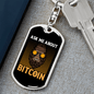 Ask Me about Bitcoin Gorilla Crypto Keychain Stainless Steel or 18k Gold Dog Tag Keyring-Express Your Love Gifts
