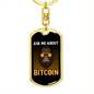 Ask Me about Bitcoin Gorilla Crypto Keychain Stainless Steel or 18k Gold Dog Tag Keyring-Express Your Love Gifts