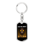 Ask Me about Bitcoin Gorilla Crypto Keychain Stainless Steel or 18k Gold Dog Tag Keyring-Express Your Love Gifts