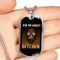 Ask Me About Bitcoin Gorilla Crypto Necklace Stainless Steel or 18k Gold Dog Tag 24" Chain-Express Your Love Gifts