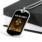 Ask Me About Bitcoin Gorilla Crypto Necklace Stainless Steel or 18k Gold Dog Tag 24" Chain-Express Your Love Gifts