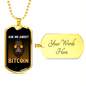 Ask Me About Bitcoin Gorilla Crypto Necklace Stainless Steel or 18k Gold Dog Tag 24" Chain-Express Your Love Gifts