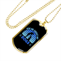 Ask Me About My Dogs Blue Necklace Stainless Steel or 18k Gold Dog Tag 24" Chain-Express Your Love Gifts