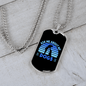 Ask Me About My Dogs Blue Necklace Stainless Steel or 18k Gold Dog Tag 24" Chain-Express Your Love Gifts