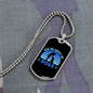 Ask Me About My Dogs Blue Necklace Stainless Steel or 18k Gold Dog Tag 24" Chain-Express Your Love Gifts