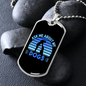 Ask Me About My Dogs Blue Necklace Stainless Steel or 18k Gold Dog Tag 24" Chain-Express Your Love Gifts