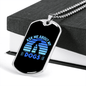 Ask Me About My Dogs Blue Necklace Stainless Steel or 18k Gold Dog Tag 24" Chain-Express Your Love Gifts