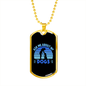Ask Me About My Dogs Blue Necklace Stainless Steel or 18k Gold Dog Tag 24" Chain-Express Your Love Gifts