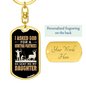 Asked God For Hunting Partner Keychain Stainless Steel or 18k Gold Dog Tag Keyring-Express Your Love Gifts