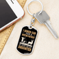 Asked God For Hunting Partner Keychain Stainless Steel or 18k Gold Dog Tag Keyring-Express Your Love Gifts