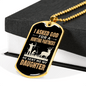 Asked God For Hunting Partner Necklace Stainless Steel or 18k Gold Dog Tag 24" Chain-Express Your Love Gifts