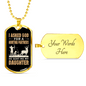 Asked God For Hunting Partner Necklace Stainless Steel or 18k Gold Dog Tag 24" Chain-Express Your Love Gifts
