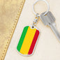 Mali Flag Keychain Dog Tag Stainless Steel or 18k Gold-Express Your Love Gifts