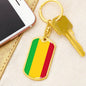Mali Flag Keychain Dog Tag Stainless Steel or 18k Gold-Express Your Love Gifts
